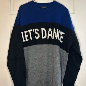 Zara Blue, Black, and Gray Crewneck Sweater
